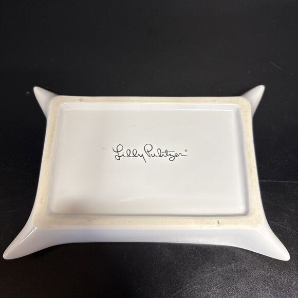 Lilly Pulitzer Pink Fish Rectangular Printed Trinket Dish - Picture 4 of 4
